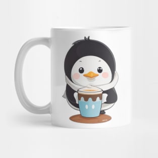 Cute penguin with coffee Mug